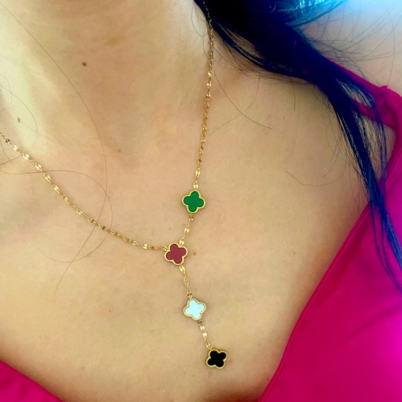 Van cliff inspired four leaf clover necklace - Picture 1 of 3